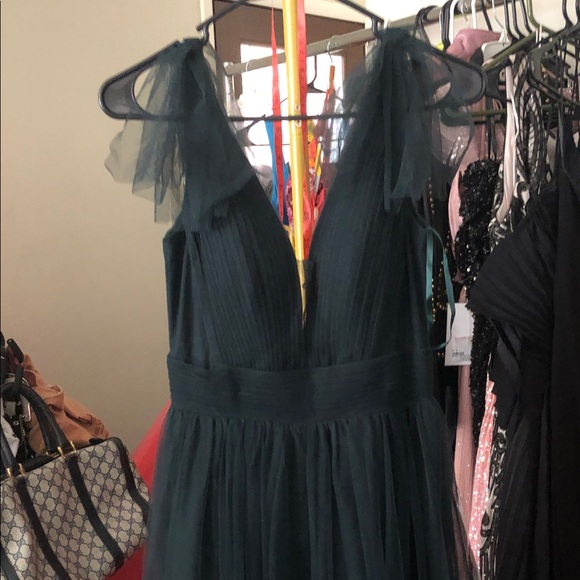 Betsy & Adam Deep Green Dress ( pictures of the dress in pink) show the look